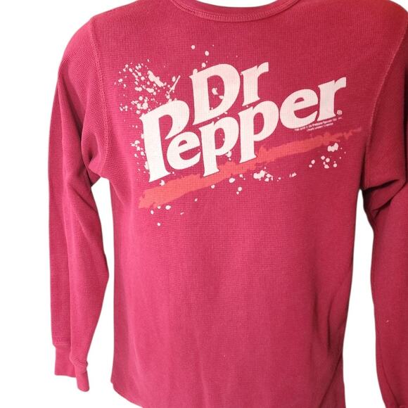 Dr Pepper Thermal Long Sleeve Shirt Men Small Women Medium Soda Waffle Knit Y2K - Picture 11 of 13